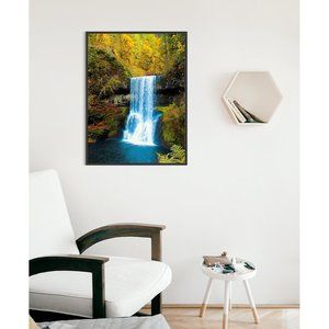 Lower South Falls, Oregon Waterfall Wall Art Design Poster Print Decor for Home